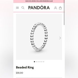 Pandora Beaded ring size 7 sterling silver